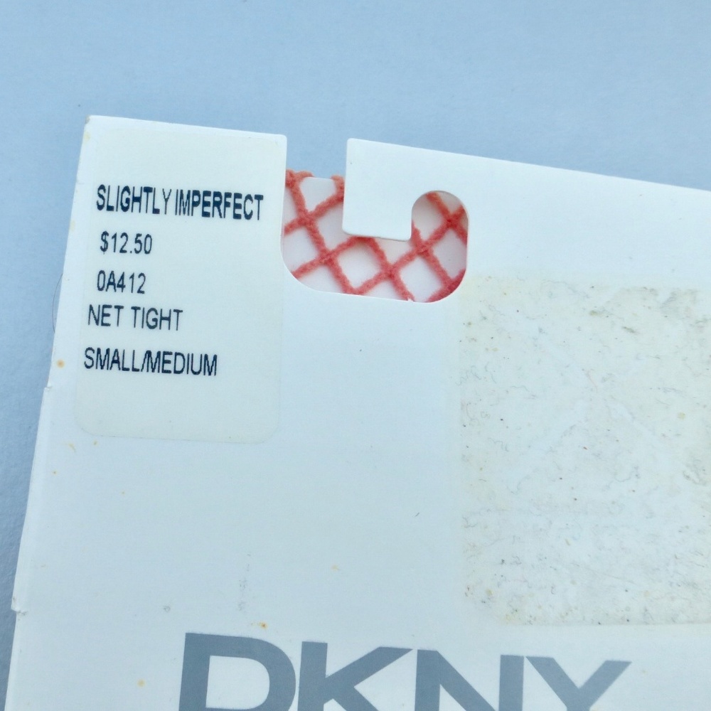 Peach Fishnet Pantyhose DKNY Slightly Imperfect* - Picture 5 of 8